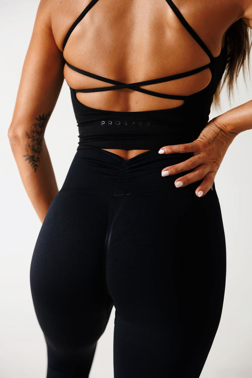 OPEN BACK TANK: BLACK