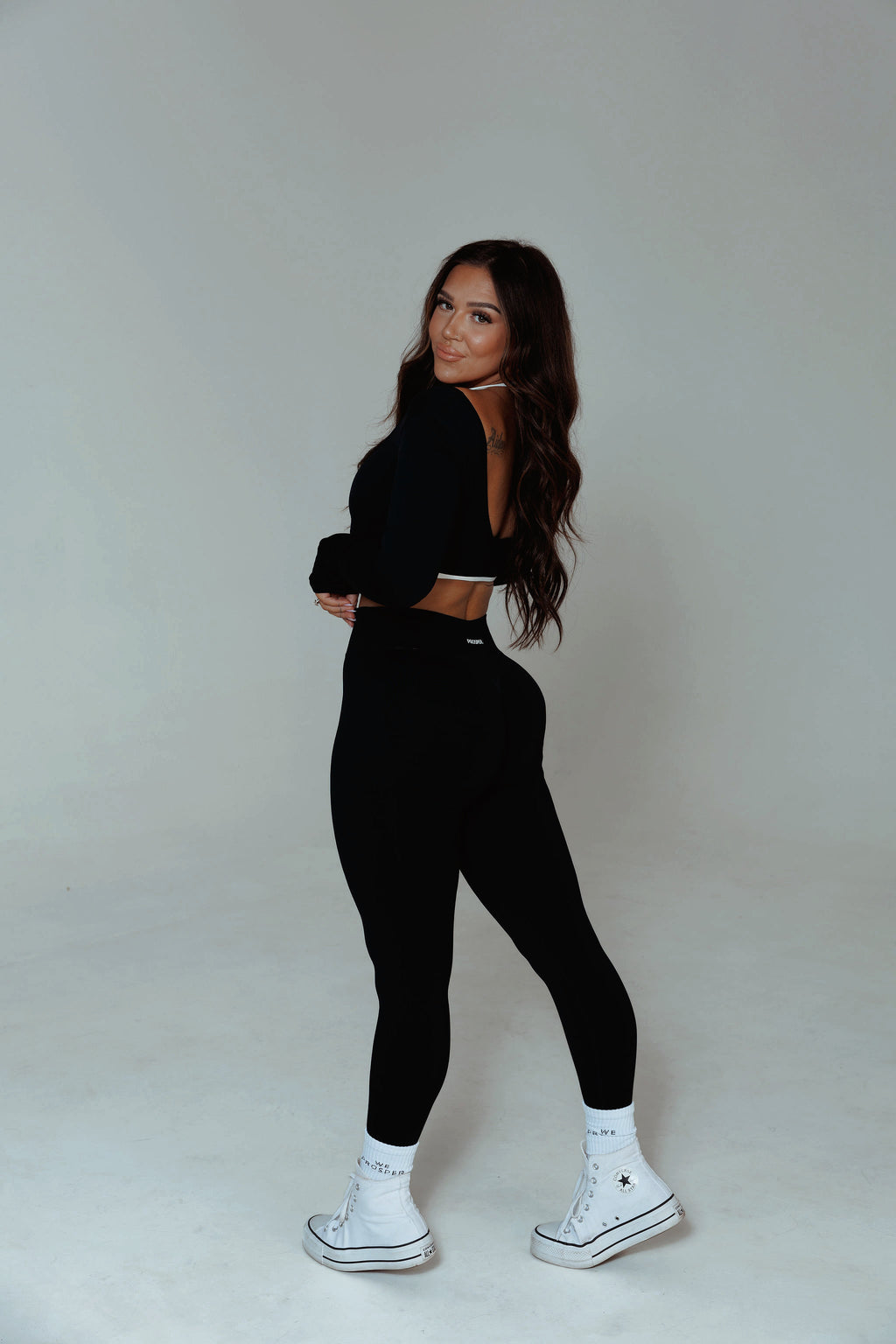 SAVVY LONG SLEEVE TOP: BLACK