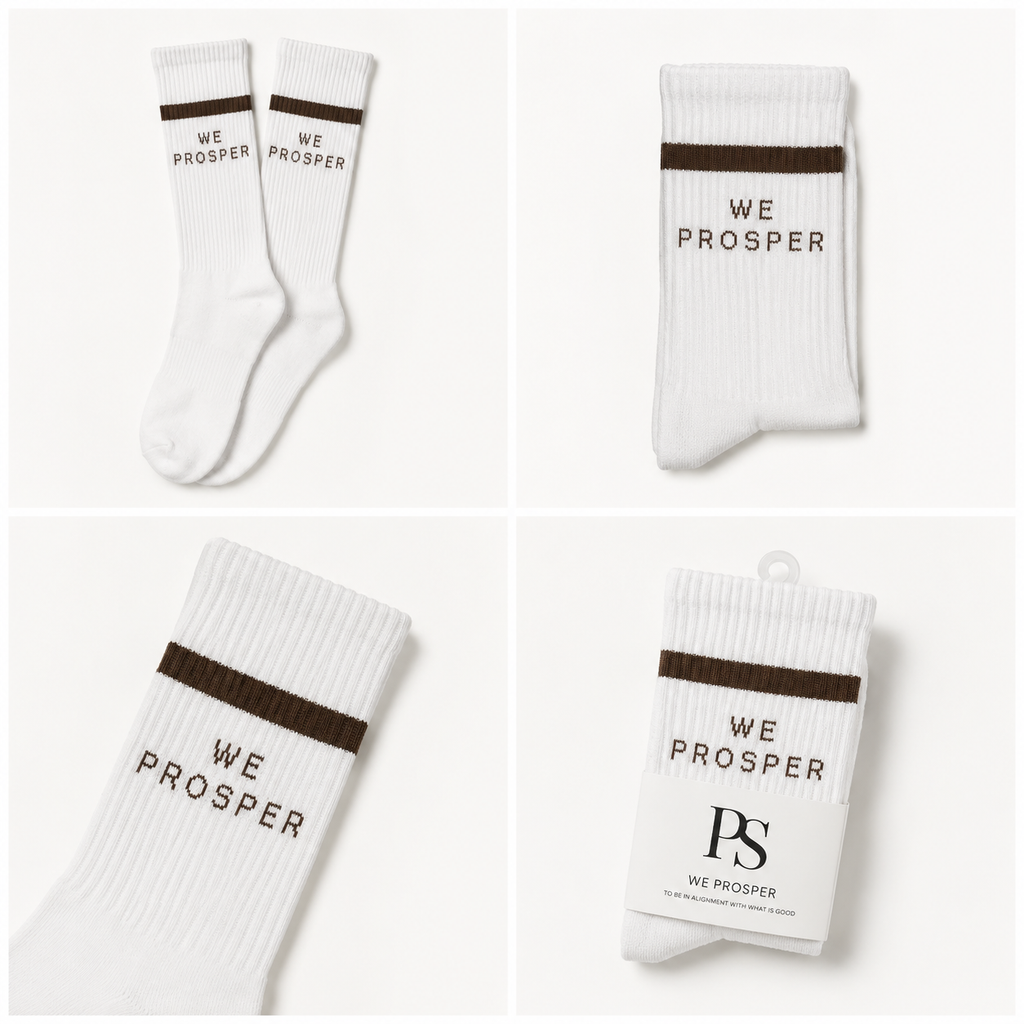 CREW SOCKS : WE PROSPER | BROWN