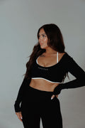 SAVVY LONG SLEEVE TOP: BLACK