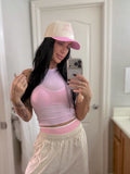 FITTED CROP TANK: LIGHT PINK