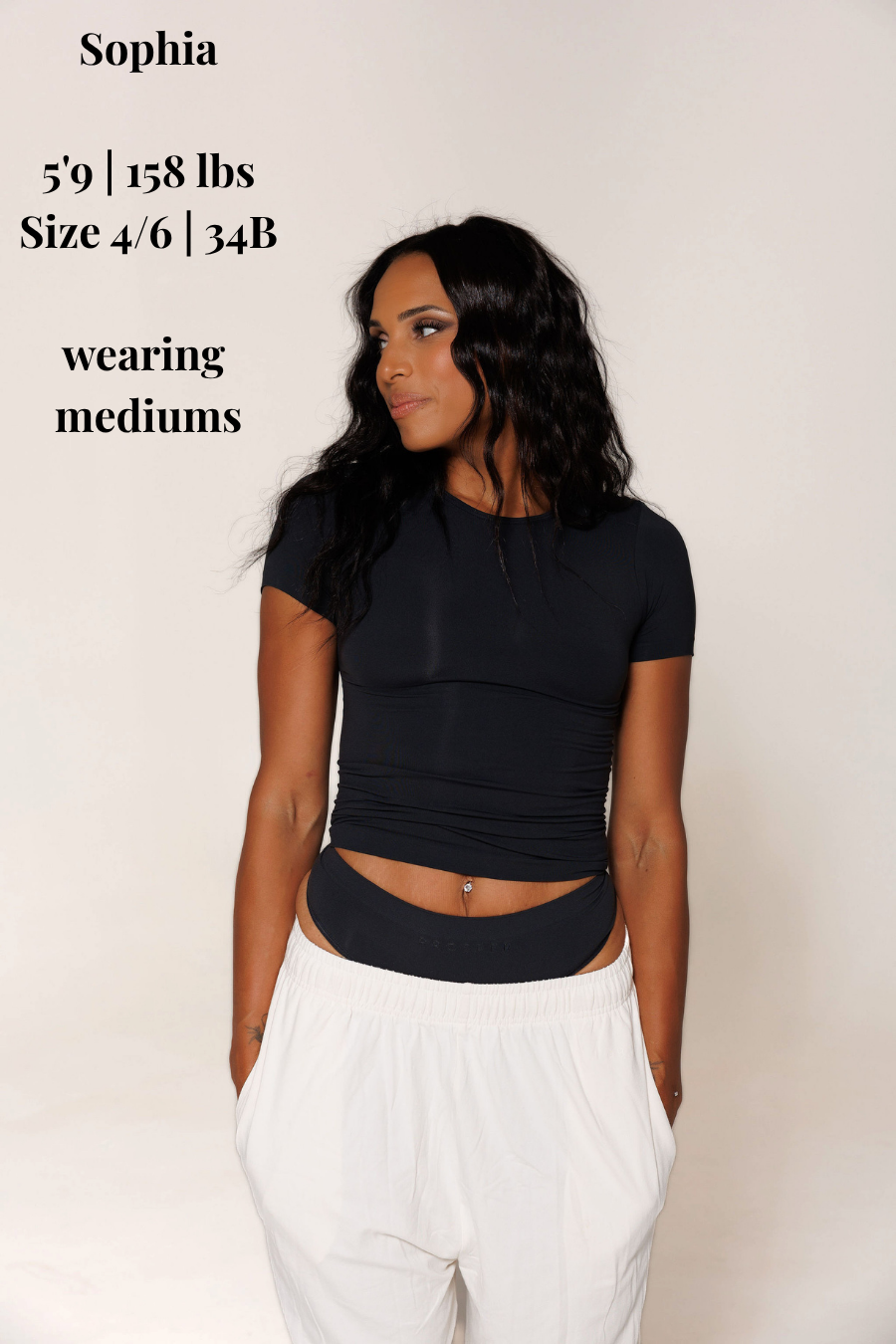 SOFT ERA LUXE TEE & MID RISE PANTIE SET: BLACK