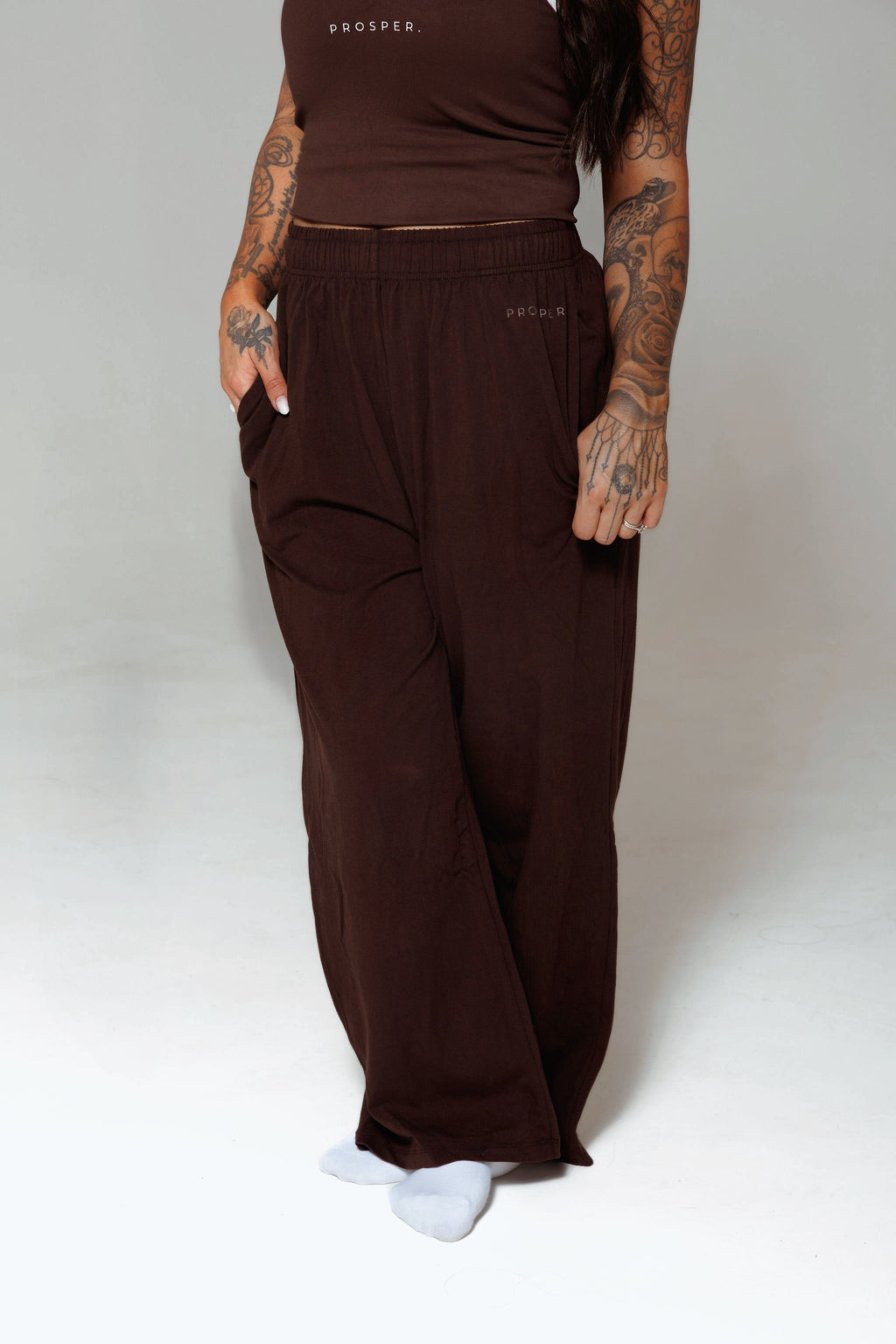 SWEAT PANT: BROWN