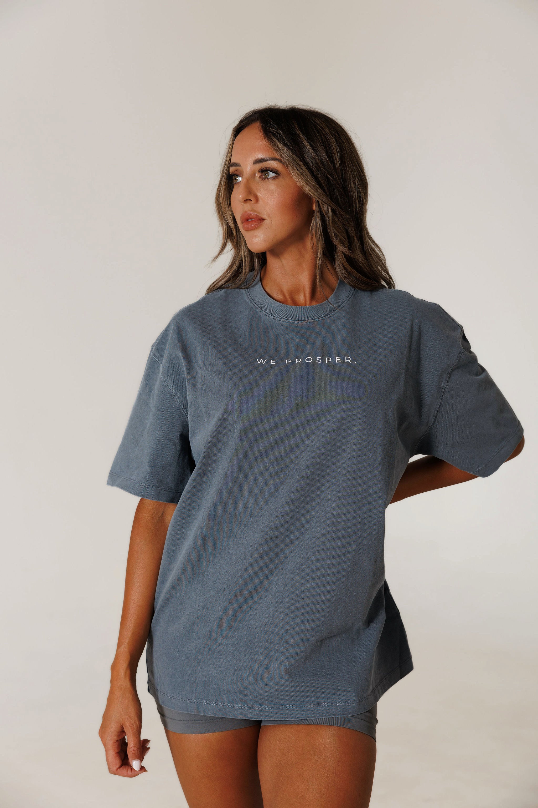 WE PROSPER TEE: GRAY