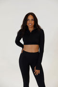SECOND SKIN HALF ZIP LONG SLEEVE: BLACK