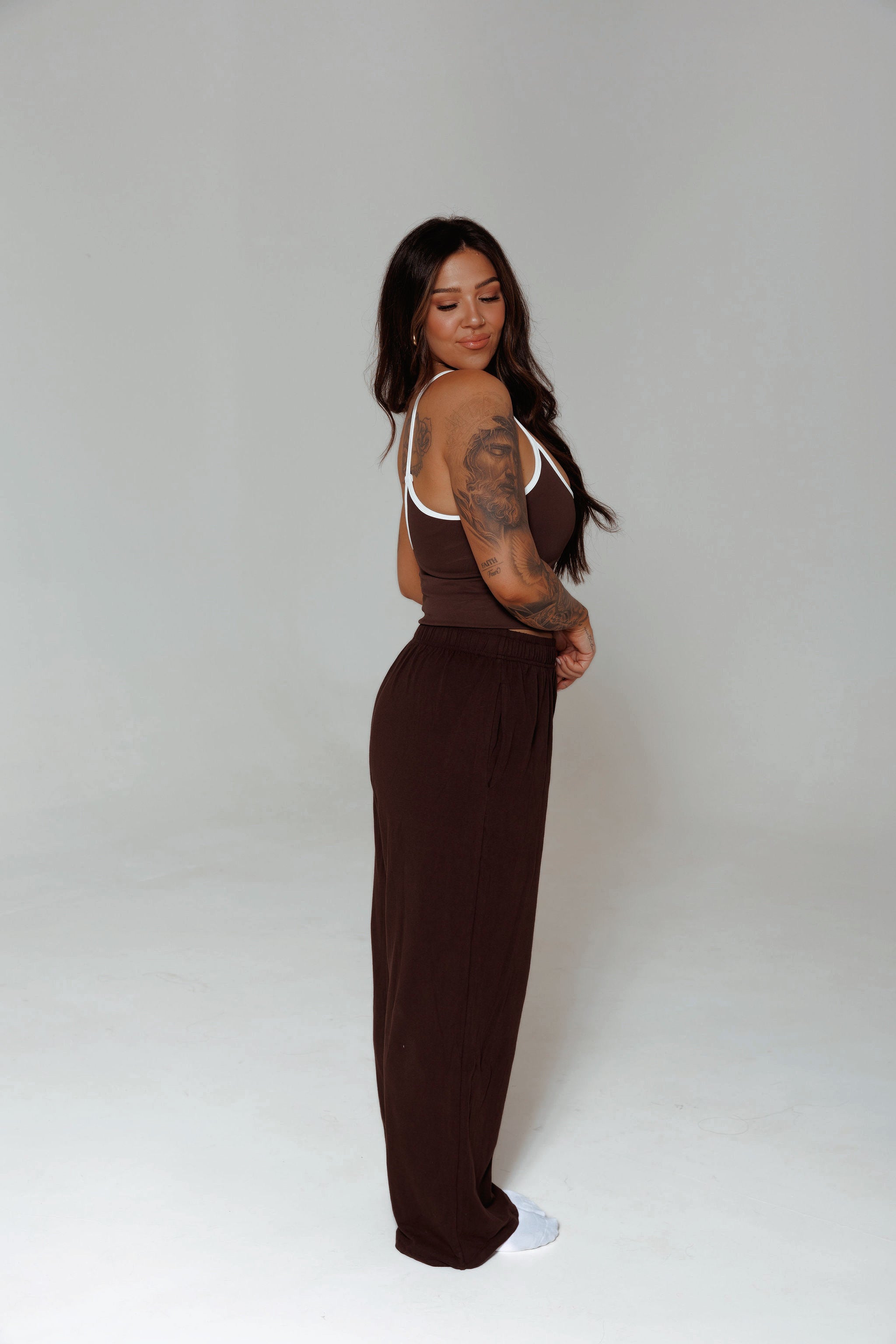 SWEAT PANT: BROWN