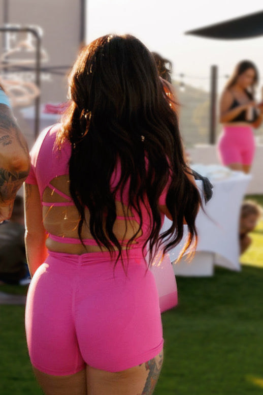 PS. | WITH HEART SHORT: BRIGHT PINK