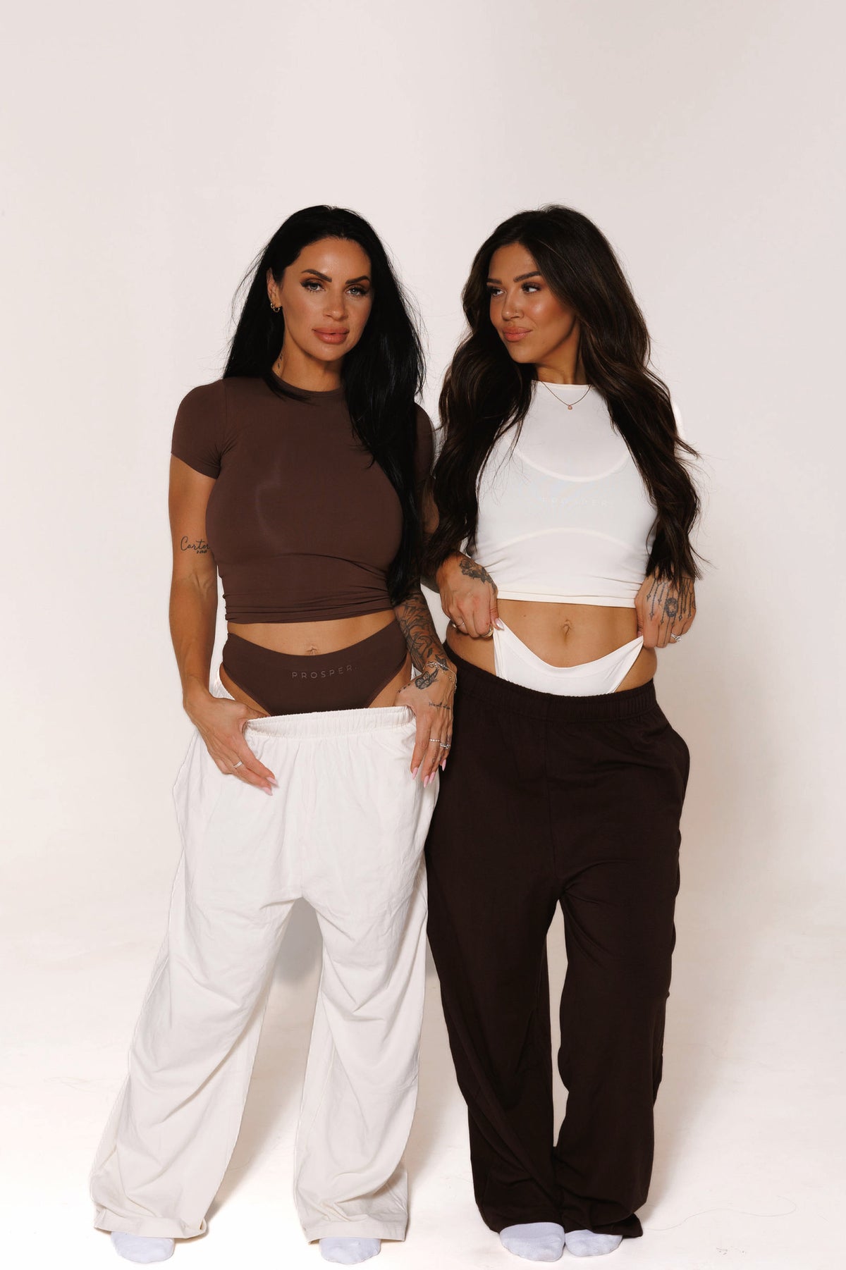 SOFT ERA LUXE TEE & MID RISE PANTIE SET: IVORY