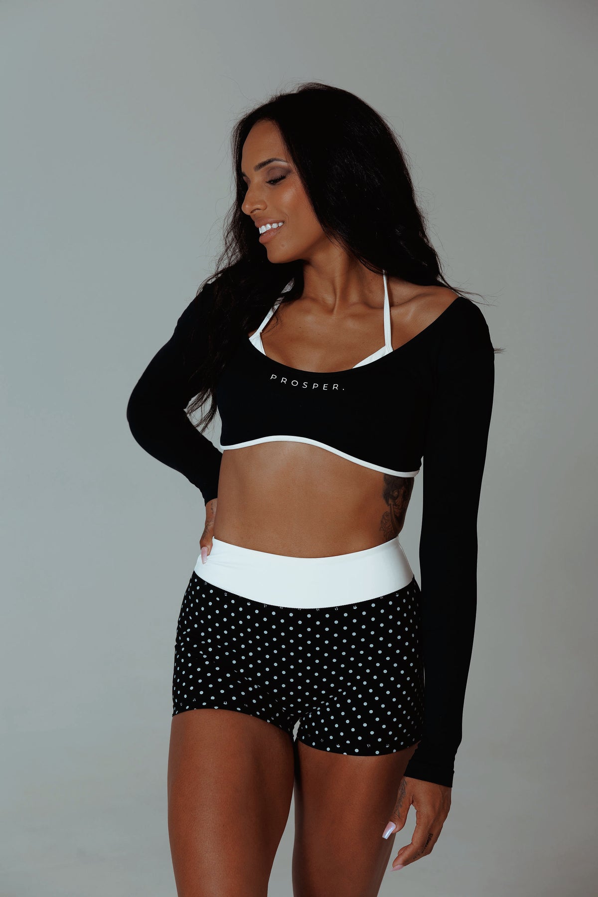 SAVVY LONG SLEEVE TOP: BLACK