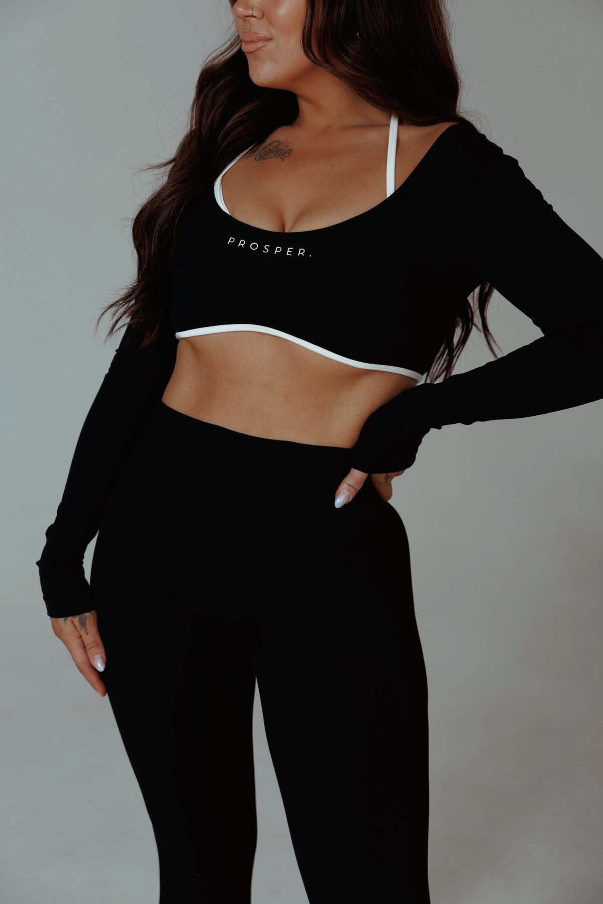 SAVVY LONG SLEEVE TOP: BLACK
