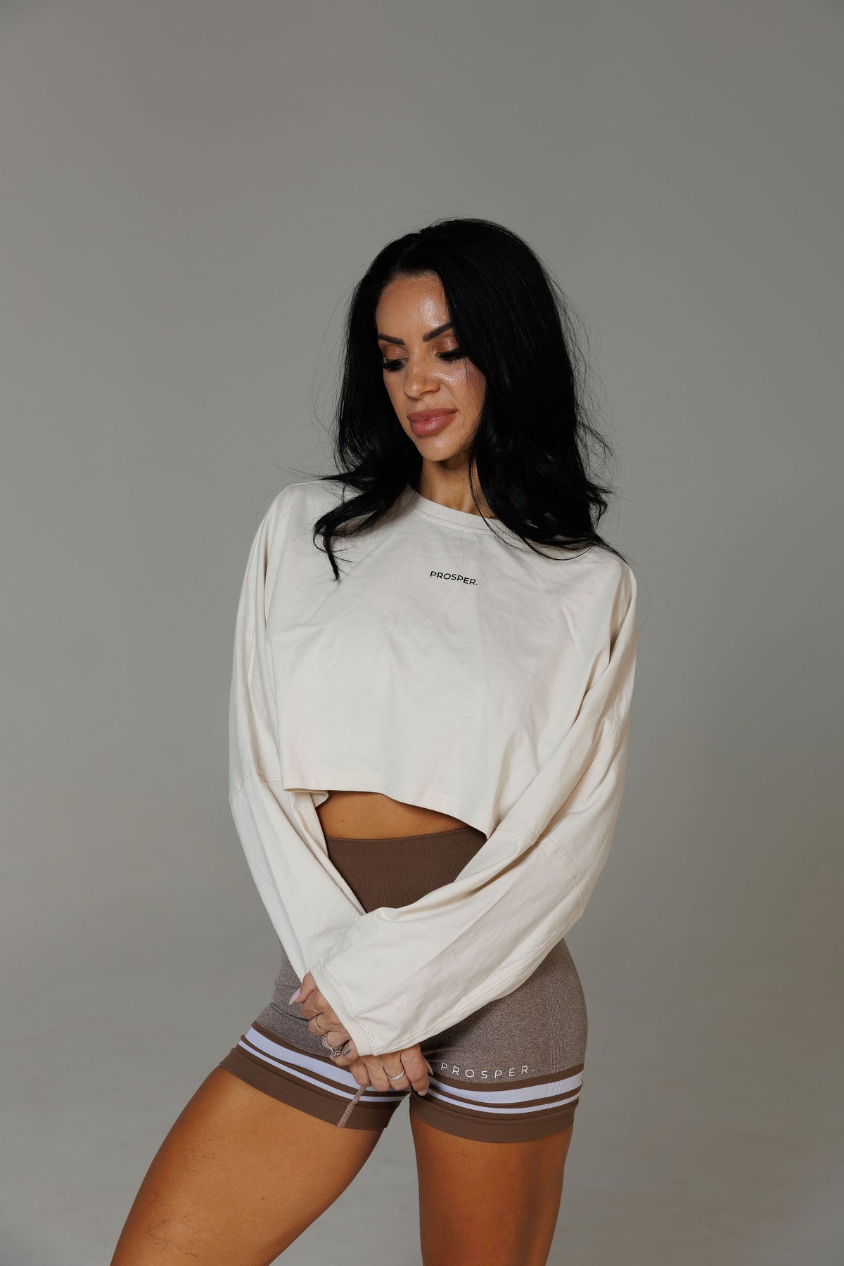 LAYERED CROP THROW OVER: CREAM